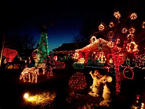 Christmas Lights Yard Full Of Holiday Decorations Picture Free