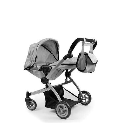 Cinderella Usa Babyboo Deluxe Double Doll Stroller Grey And Black