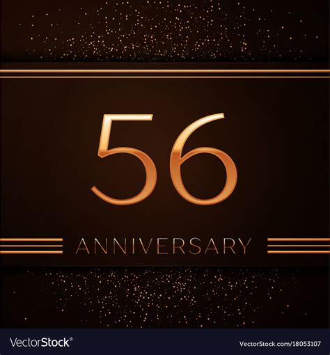 Fifty Six Years Anniversary Celebration Logotype Vector Image