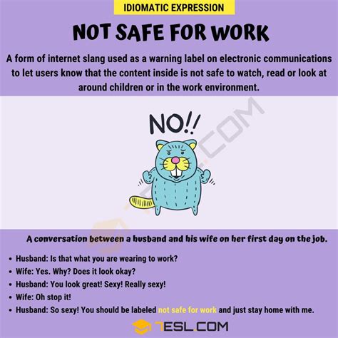 Not Safe For Work The Meaning Of The Phrase Not Safe For Work 7esl