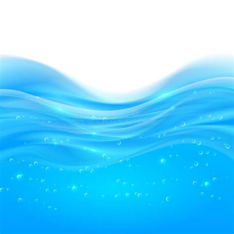 Blue Realistic Water Smooth Shining Background Stock Vector