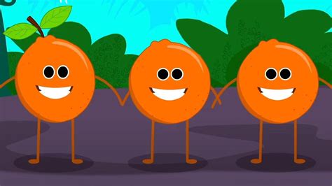 Five Little Oranges Numbers Rhymes And Fruits For Kids Youtube