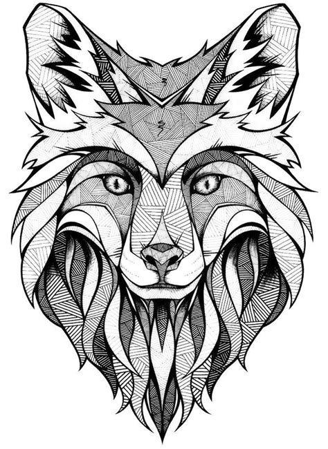Mandala Fox Face Coloring Page Fox Art Print Animal