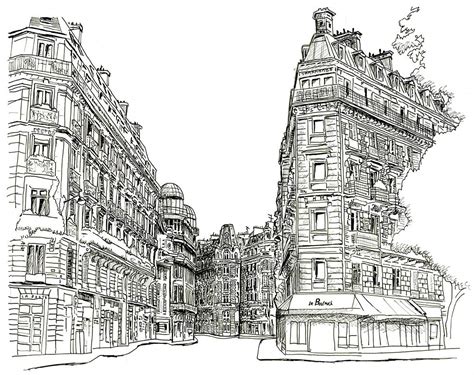 Paris Building Drawing