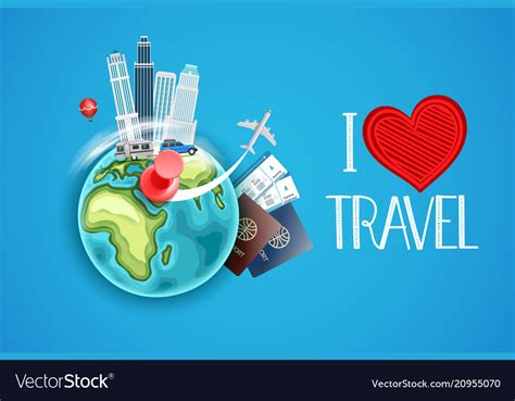 I Love Travel Concept Royalty Free Vector Image