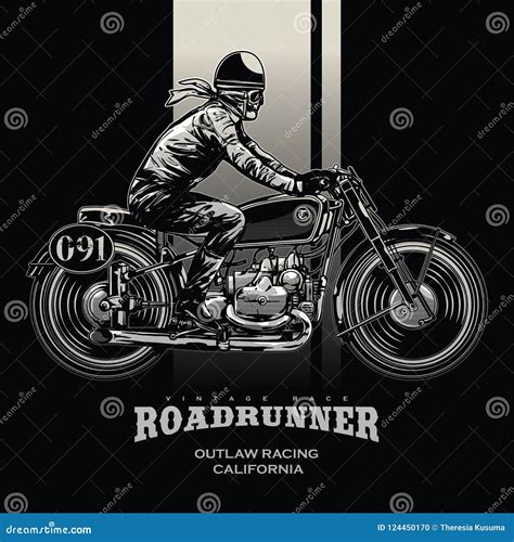 Vintage Motorcycle Race Poster Stock Vector Illustration Of Poster