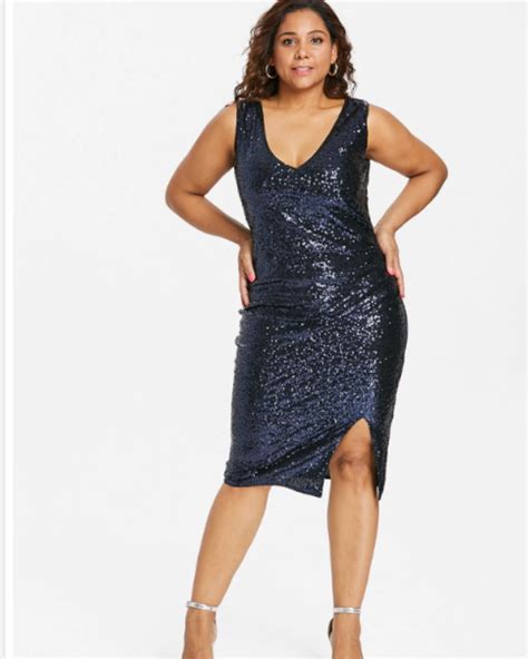 Plus Size Sparkly V Neck Sheath Party Dress Estimated Delivery Time