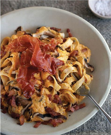 How to make butternut tagliatelle with crispy bacon and mushrooms ...