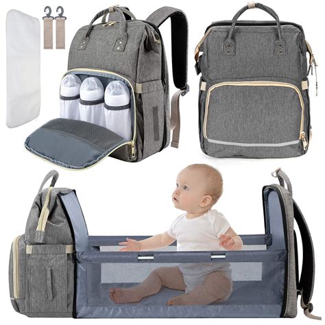 Large Upgrade Diaper Bag Backpack Foldable Travel Baby Bed With