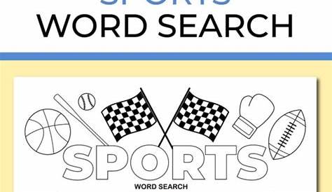 sports word search printable