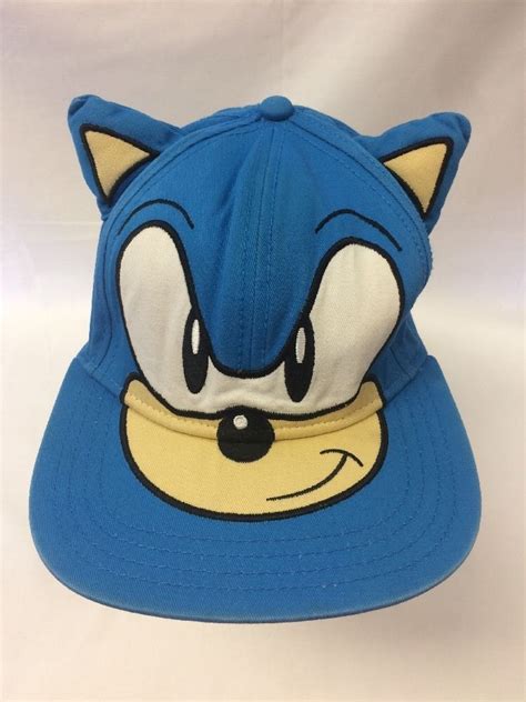 Sonic The Hedgehog Snap Back Hat Cap Hat Sega Adjustable Youth Ears