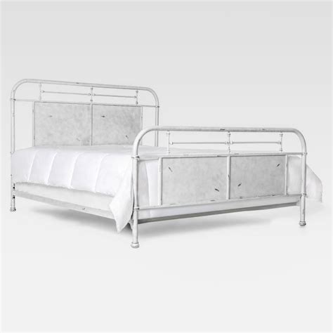 Distressed white king size farmhouse bed#buildlikeagirl. Furniture of America Trinket Metal California King Bed in ...