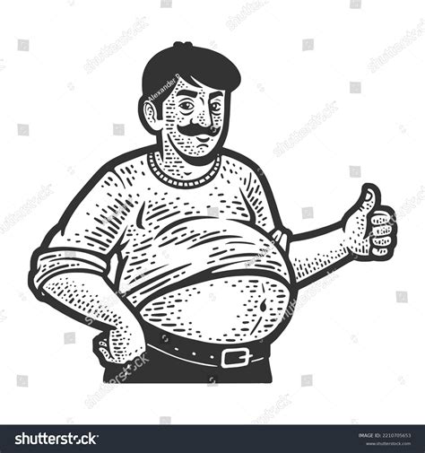 Fat Man Beer Belly Abdominal Obesity Stock Vector (Royalty Free