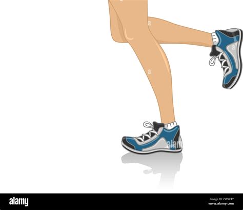 Cropped Illustration Featuring The Legs Of A Woman Wearing Running