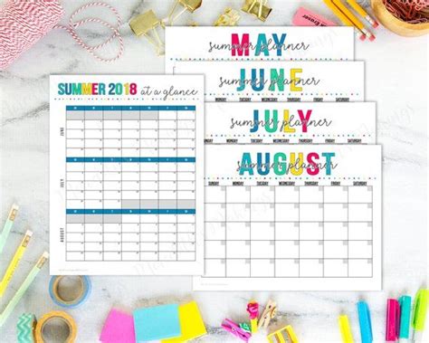 Printable Summer Activity Planner 2022 Summer Calendar Etsy Summer