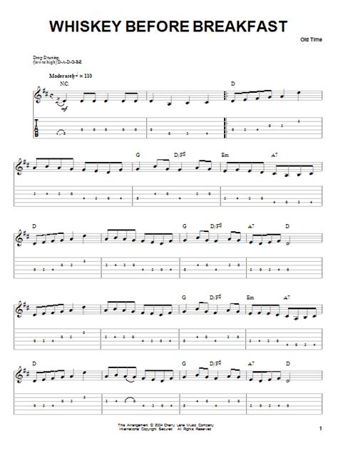 Whiskey Before Breakfast Sheet Music Traditional Solo Guitar