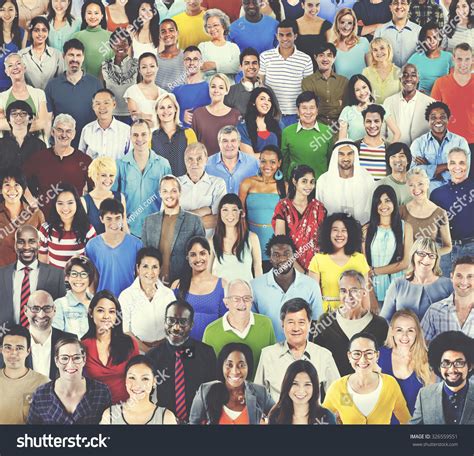 Multiethnic Variation Ethnicity Crowd People Concept Stock Photo