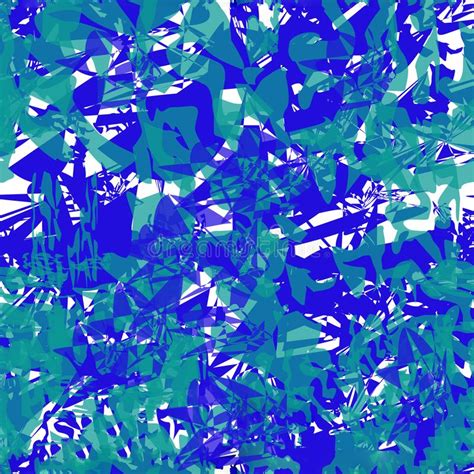 Vseamless Abstract Pattern Of Blue And Green Spots And Lines Stock