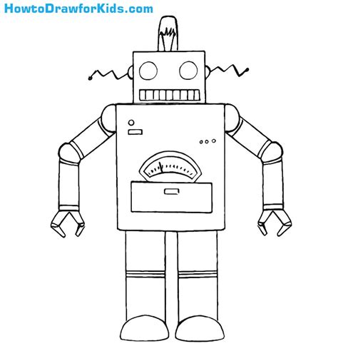 How To Draw A Robot For Kids How To Draw For Kids