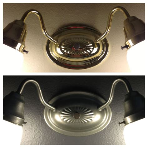 Fit the roller cover on the roller frame. Spray painted brass light fixture to a brushed metal ...