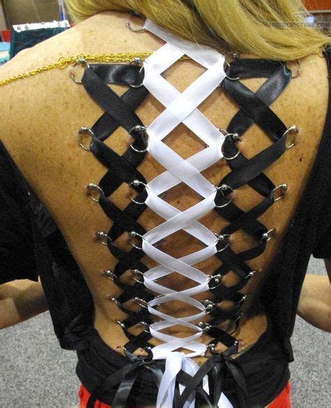 Back Corset Piercing With Black And White Ribbon 728×898 Piercings Corset Corset Piercings