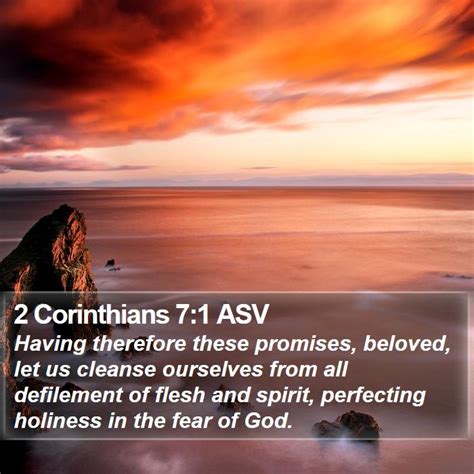 2 Corinthians 71 Asv Having Therefore These Promises Beloved Let Us