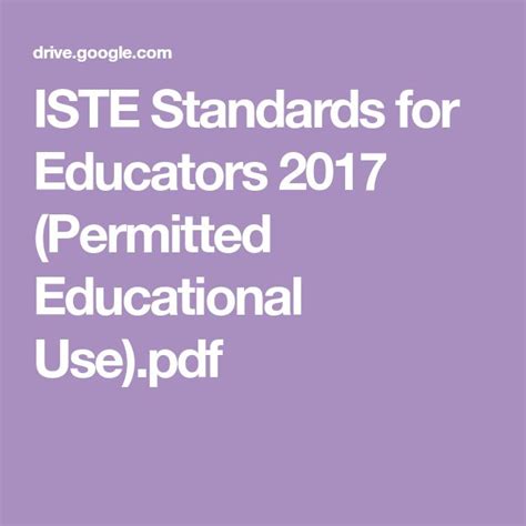 Iste Standards For Educators 2017 Permitted Educational Usepdf