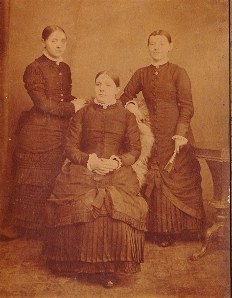 Three Ladies That Appear To Be In Mourning Garb Their Necklaces And
