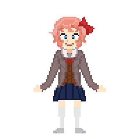 Pixilart Sayori Ddlc Sprite Idle Animation By Terrietont