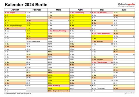 Kalender 2024 Berlin Ferien Feiertage Pdf Vorlagen