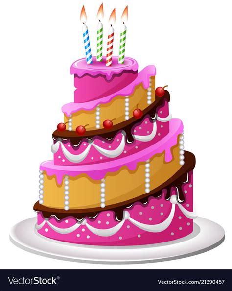 Birthday Cake Cartoon Vector Image On Vectorstock Birthday Cake