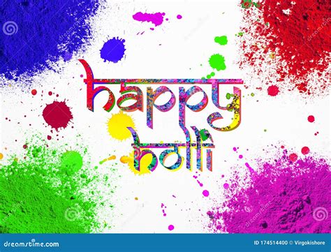 Happy Holi Holi Splash On India Map Colourful India Map Stock