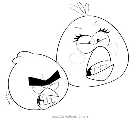 Two Angry Birds Coloring Page For Kids Free Angry Birds Printable