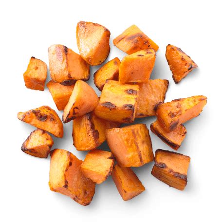 Perfectly baked sweet potatoes have a deliciously soft, sweet, and fluffy inside with a crispy flavorful outside. Vegetable - Sweet Potato Diced 20mm Roasted fresh - Chefs ...