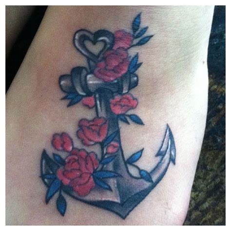 Anchor Tattoo Hope Love Faith Flowers Pinned And Nailed