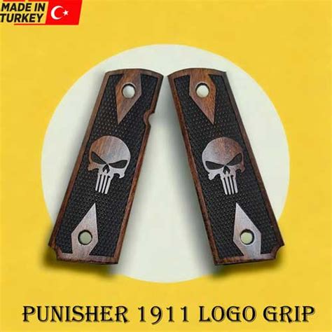 Punisher Grip For 1911 Pistol 45 Caliber Wooden Grip Gizmoway