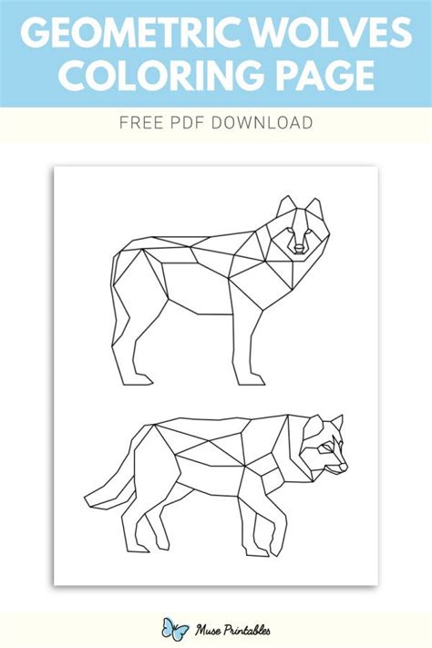 Geometric Coloring Pages Wolf Colors Geometric Wolf Two Wolves Wolf