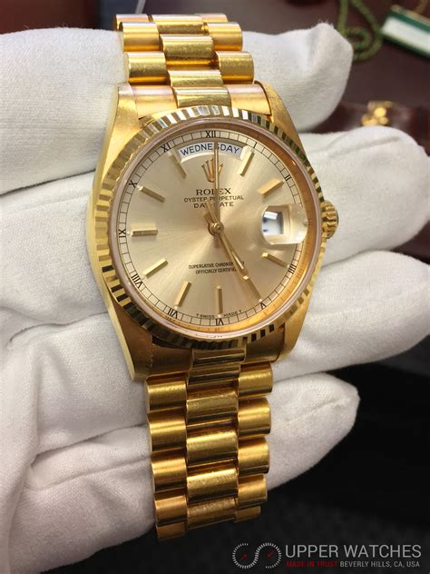 Rolex President Gold Day Date 18238 Complete Upper Watches