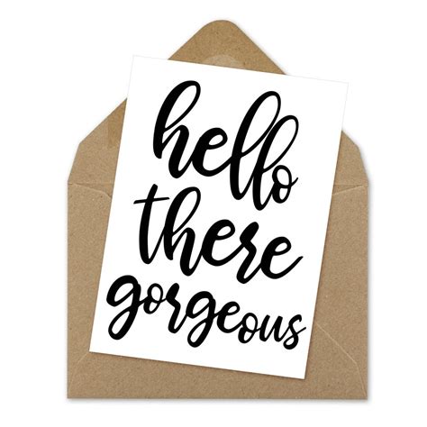 Hello There Gorgeous Printable Card A6 Etsy