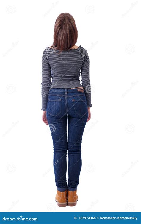 Back View Of A Woman In Jeans Stock Photo Image Of Person Standing