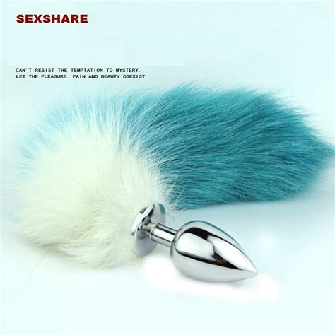 Stainless Steel Colorful Faux Fox Tail Metal Anal Plug Anal Sex Toys