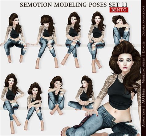 Second Life Marketplace Semotion Female Bento Modeling Poses Set 11