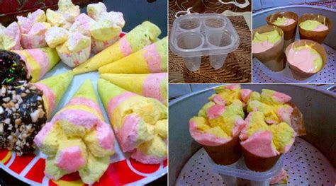 Bolu pisang kukus tanpa telur ini anti gagal ya moms. Resep Bolu Kukus Mekar dan Bolu Kukus Cornetto