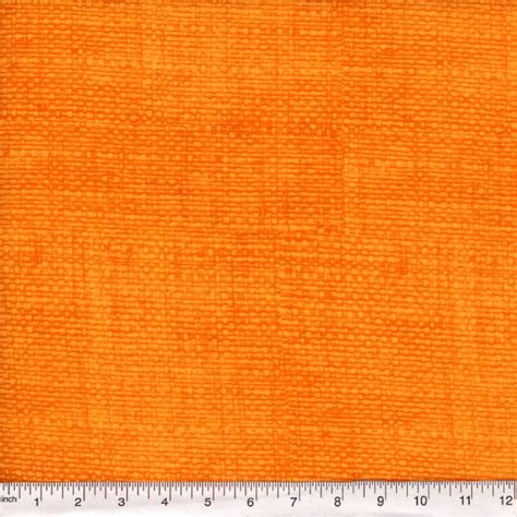 Cotton Quilt Fabric Linen Look Tonal Texture Blenders Harvest Orange