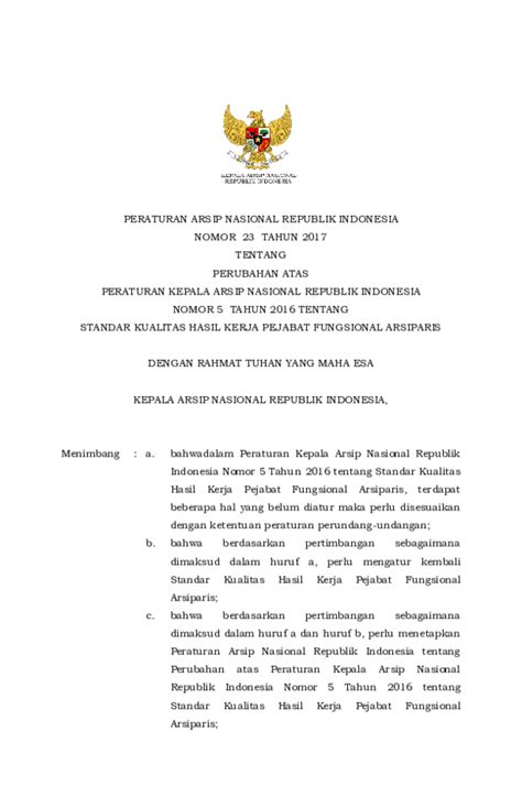 Pdf Arsip Nasional Republik Indonesia 1 Peraturan Arsip Nasional