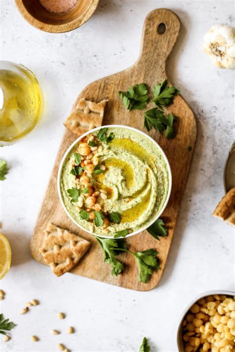 Basil Pesto Hummus Recipe Ready In Minutes Live Healthy With Lexi