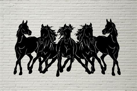 Wild Horses Svg Dxf Horse Clipart Animals Cut File For Etsy