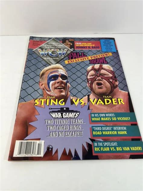 Wcw Wrestling Magazine October 1993 Sting Vader And Johnny B Badd W