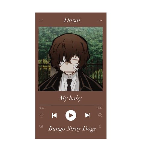 Dazai Spotify Template Bungo Stray Dogs Dogs Dazai