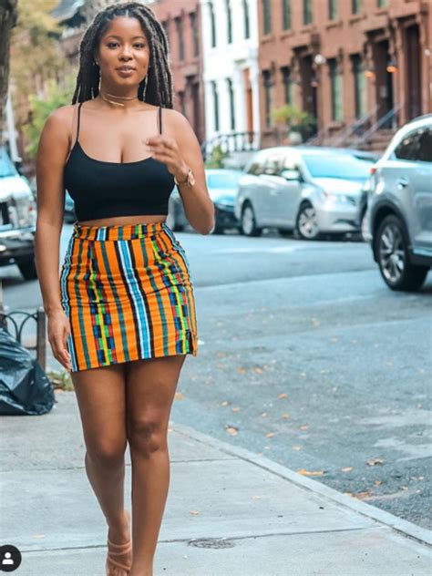 sinead butcher in african mini skirt mini skirts african skirts african fashion